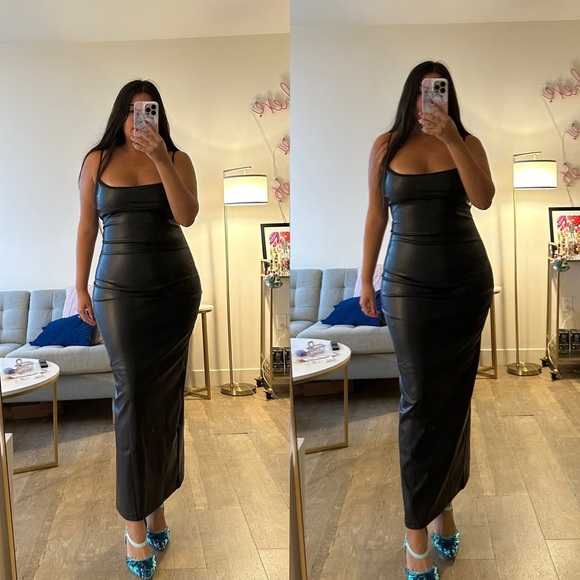 *BLACK FRIDAY SALE* Kim Faux Leather Bodycon Maxi Dress - Picture 5 of 6
